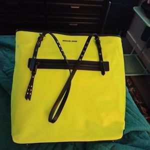 Michael Kors Leila Nylon Tote Neon Yellow